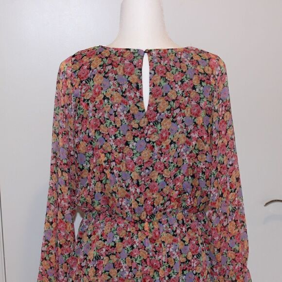 WAYF Revolve Long Sleeve Floral Mini Dress Women Size Small - Picture 11 of 16